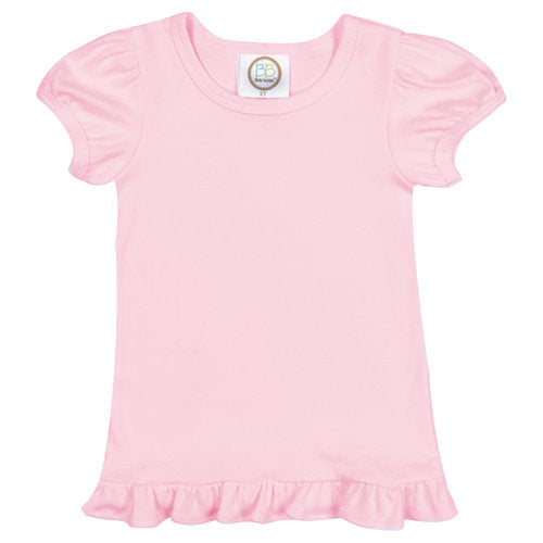 Girls Short Sleeve Ruffle Tee