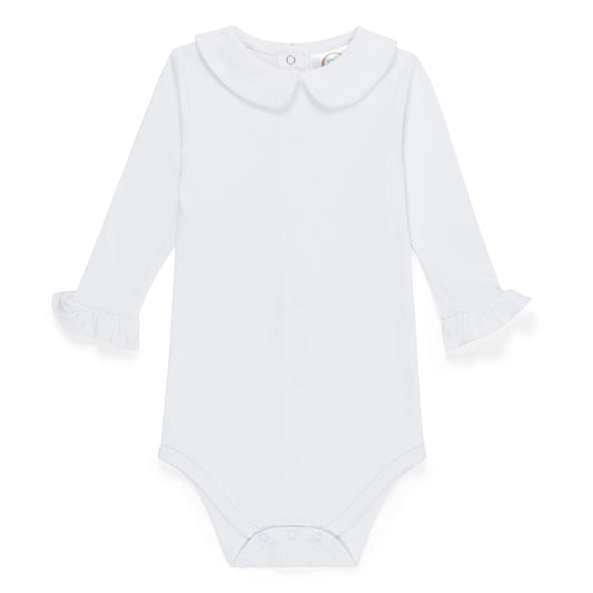 Long Sleeve Peter Pan Infant Ruffle Bodysuit