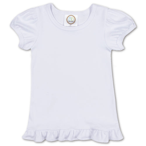 Girls Short Sleeve Ruffle Tee