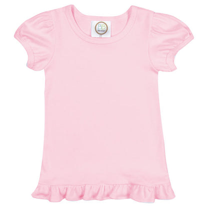 Girls Short Sleeve Ruffle Tee