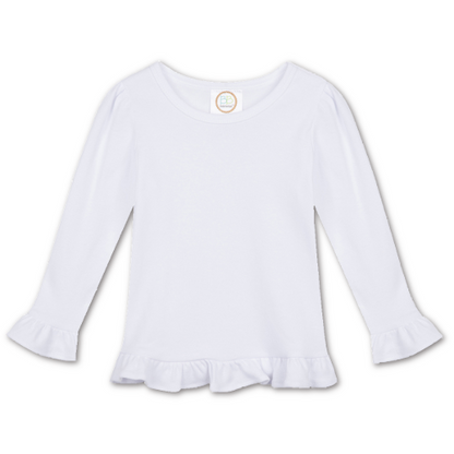 Girls Long Sleeve Ruffle Tee