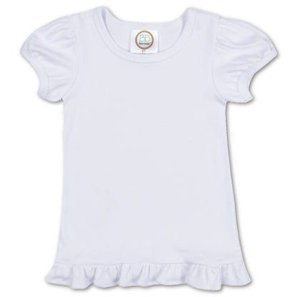 Girls Short Sleeve Ruffle Tee